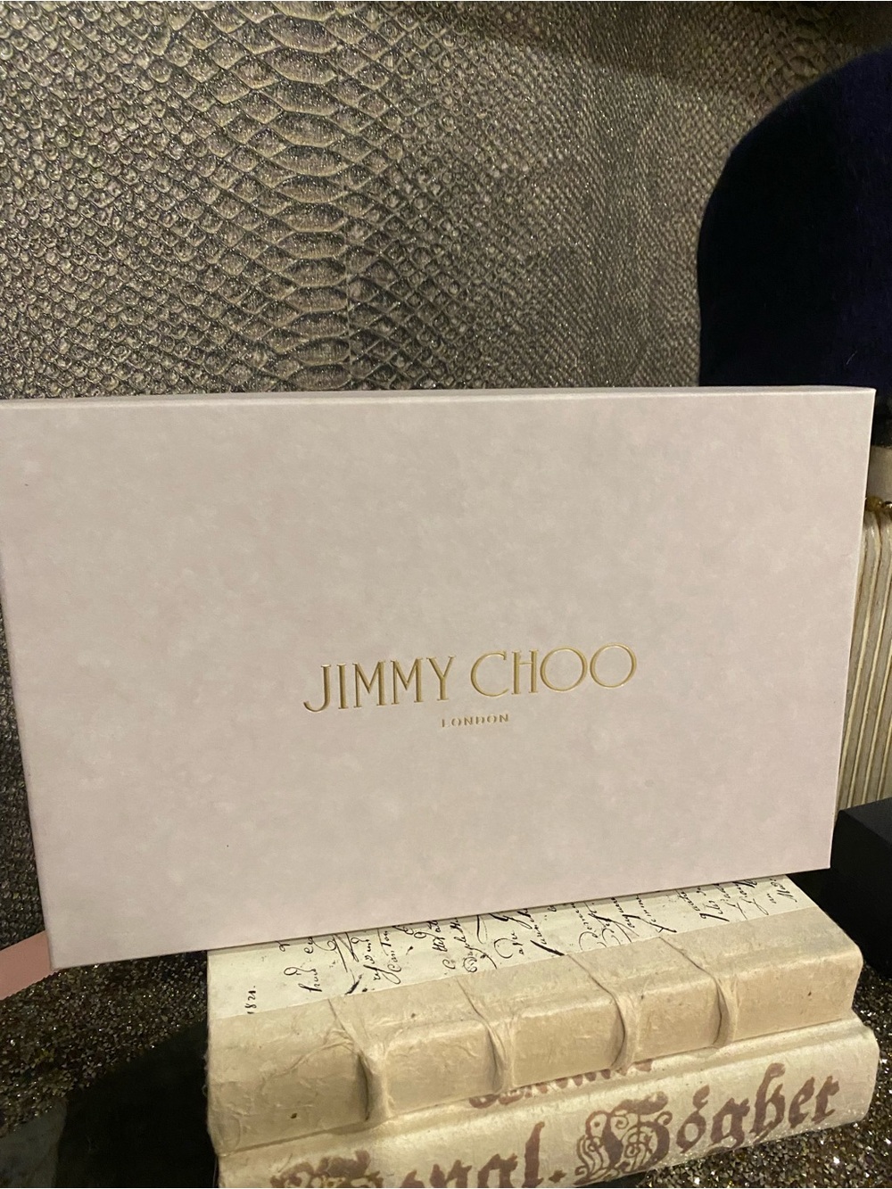 Jimmy Choo Cream Box with Gold Logo